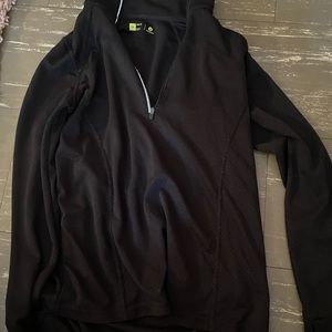 Black 3/4 zip running layer